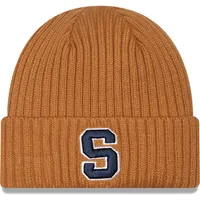 Men's New Era Light Brown Syracuse Orange Core Classic Cuffed Knit Hat