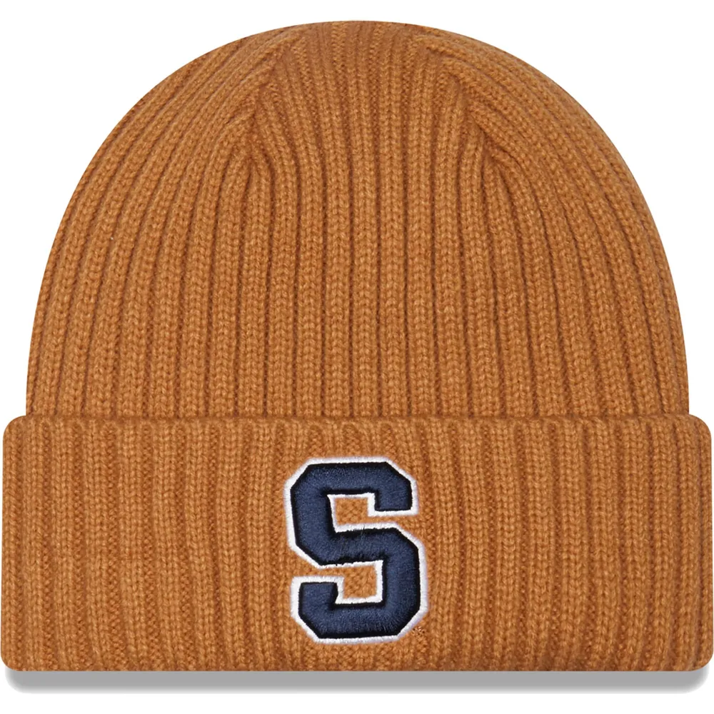 Bonnet en tricot à revers classique pour homme Syracuse Orange Core New Era marron clair