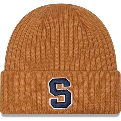 Bonnet en tricot à revers classique pour homme Syracuse Orange Core New Era marron clair