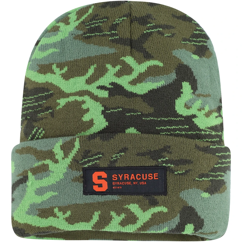 Bonnet en tricot à revers Nike Camo Syracuse orange pour homme