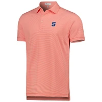 Men's Peter Millar Orange Syracuse Jubilee Stripe Performance Polo