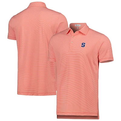 Men's Peter Millar Orange Syracuse Jubilee Stripe Performance Polo