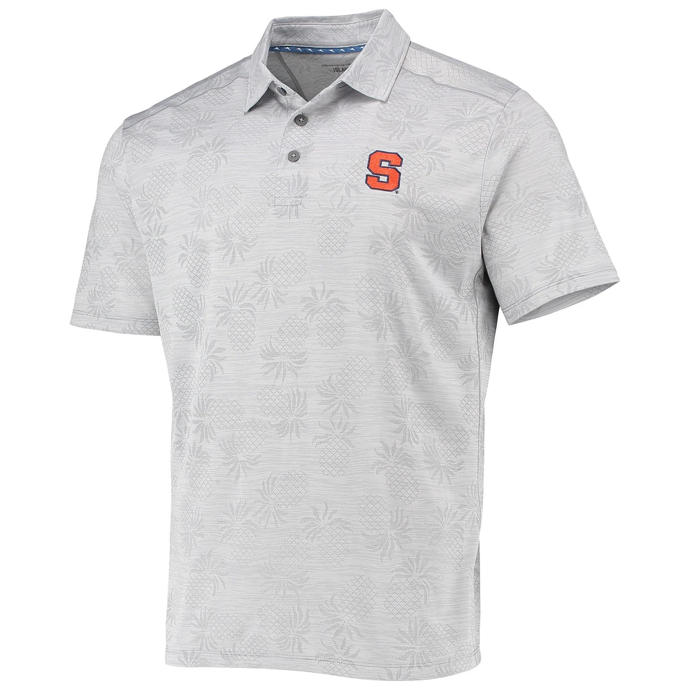 Men's Tommy Bahama Gray Syracuse Orange Pineapple Palm Coast IslandZone Polo