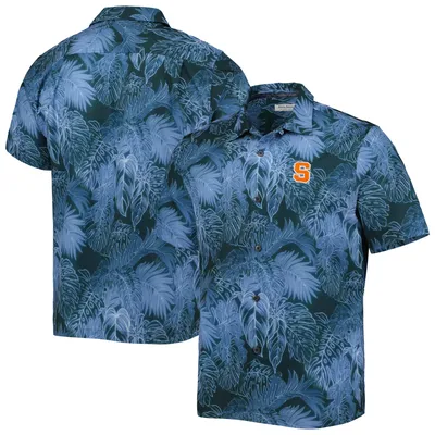 Syracuse Orange Tommy Bahama Coast Luminescent Fronds IslandZone Button-Up Camp Shirt - Navy