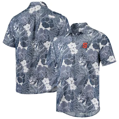 Syracuse Orange Tommy Bahama Coconut Point Playa Flora IslandZone Button-Up Shirt - Navy