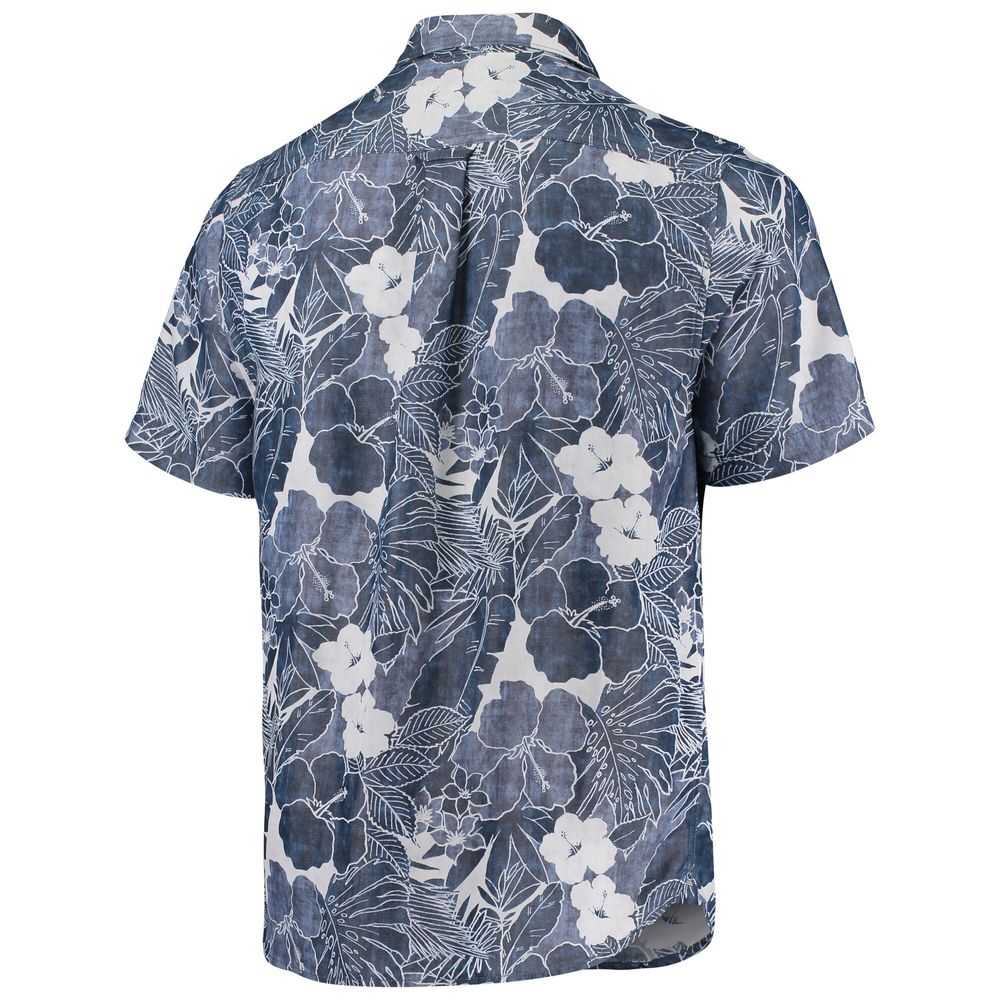 Men's Tommy Bahama Navy Syracuse Orange Coconut Point Playa Flora IslandZone Button-Up Shirt