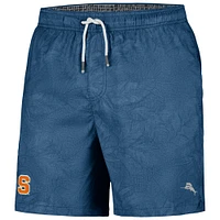 Men's Tommy Bahama Navy Syracuse Orange Naples Layered Leaves Swim Trunks