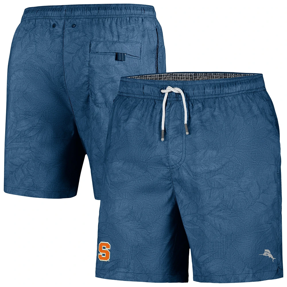 Maillot de bain Tommy Bahama Navy Syracuse Orange Naples Layered Leaves pour hommes