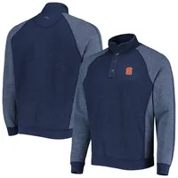 Men's Tommy Bahama Navy Syracuse Orange Sport Scrimmage Snap Mock Neck Raglan Button-Up Jacket