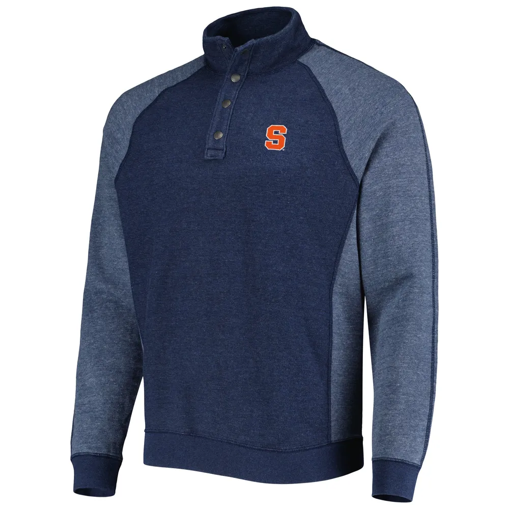 Men's Tommy Bahama Navy Syracuse Orange Sport Scrimmage Snap Mock Neck Raglan Button-Up Jacket