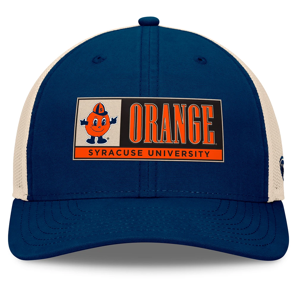 Casquette ajustable Bennett Trucker pour homme Top of the World bleu marine/orange Syracuse naturel