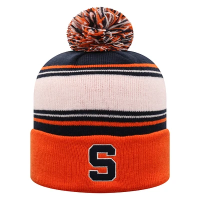 Men's Top of the World True Navy Syracuse Orange Ambient Cuffed Knit Hat with Pom