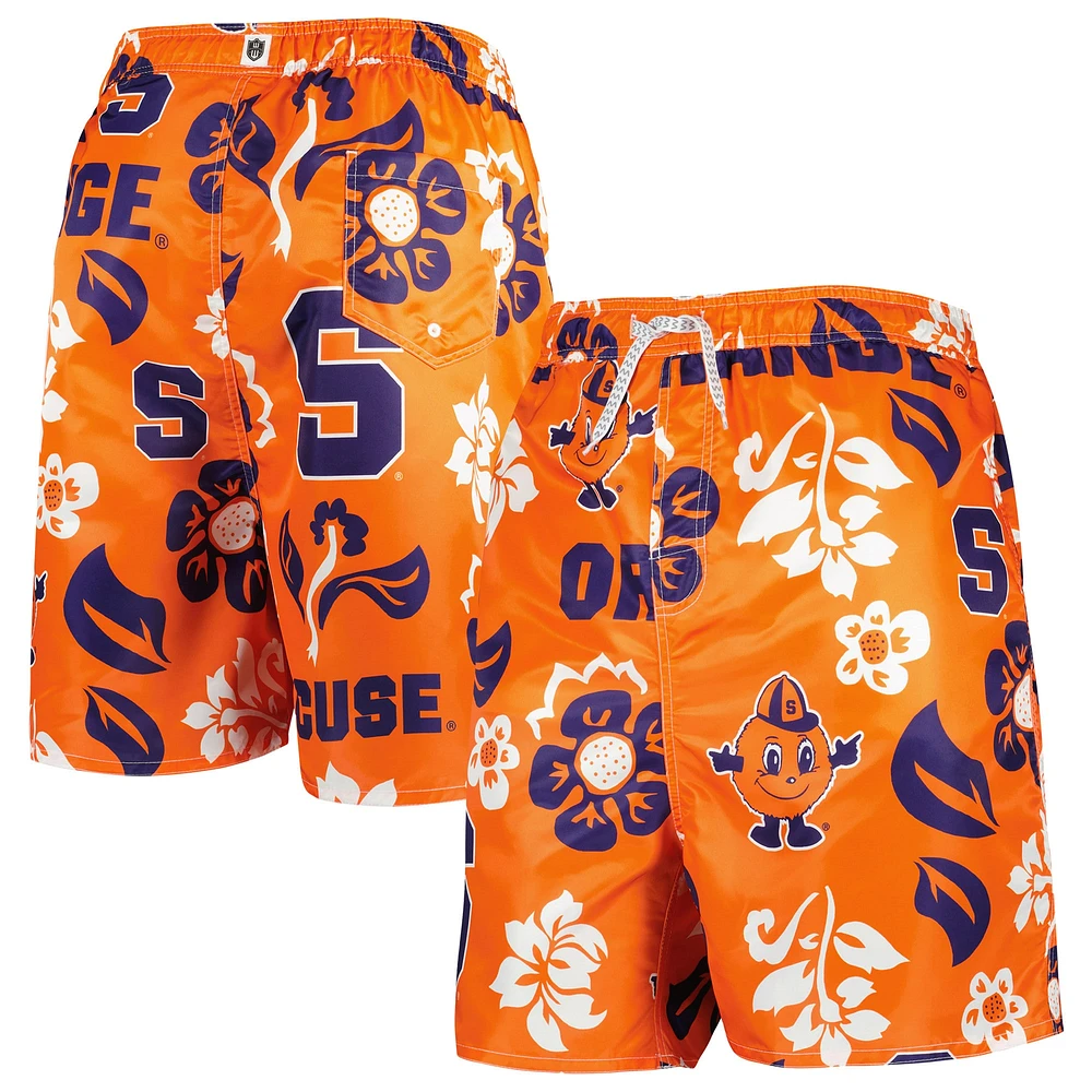 Men's Wes & Willy Orange Syracuse Orange Floral Board Shorts