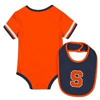 Newborn & Infant Colosseum  Orange Syracuse Bodysuit Bib Set