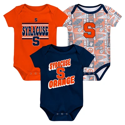 Lot de 3 bodies pour nouveau-né Navy Syracuse Orange Sunday Comics