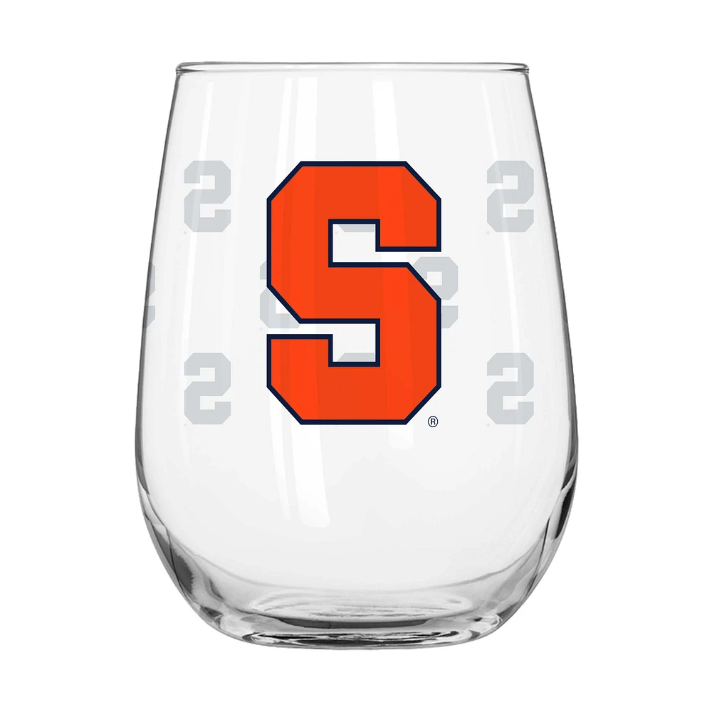 Syracuse Orange 16oz. Satin-Etched Logo Curved Beverage Glass