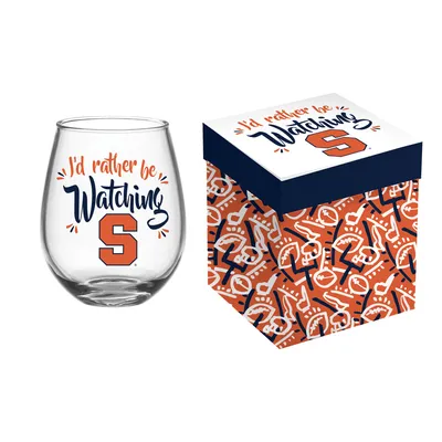 Syracuse Orange 17oz. Boxed Stemless Wine Glass