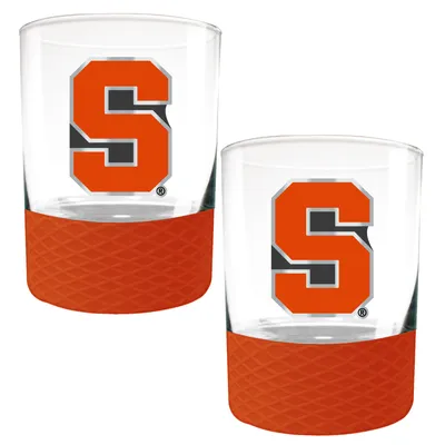 Syracuse Orange 2-Pack 14oz. Rocks Glass Set with Silcone Grip