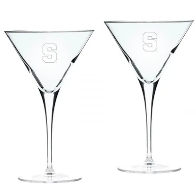 Syracuse Orange 2-Piece 10oz. Luigi Bormioli Titanium Martini Glass Set