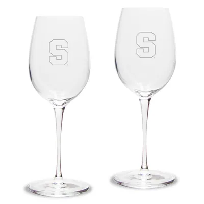 Syracuse Orange 2-Piece 12oz. Luigi Bormioli Titanium White Wine Glass Set