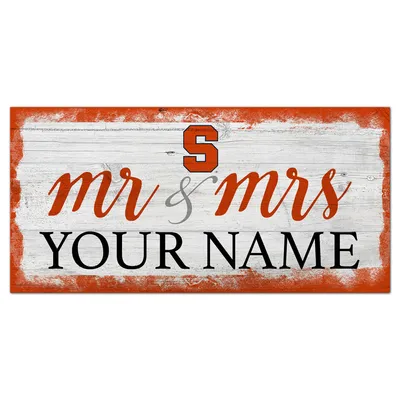 Syracuse Orange 6" x 12" Personalized Mr. & Mrs. Script Sign