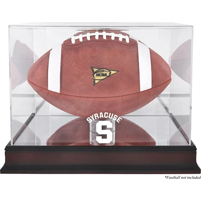 Étui de football à base d'acajou orange de Syracuse (logo 2015 à aujourd'hui) avec dos miroir