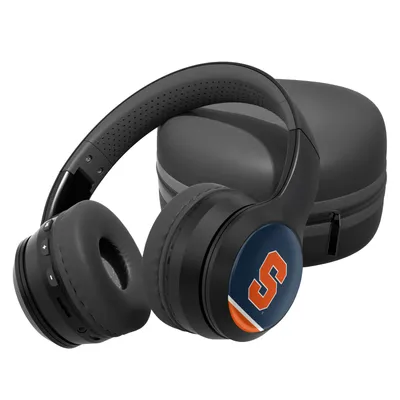 Syracuse Orange Stripe Design Wireless Bluetooth Headphones With Case