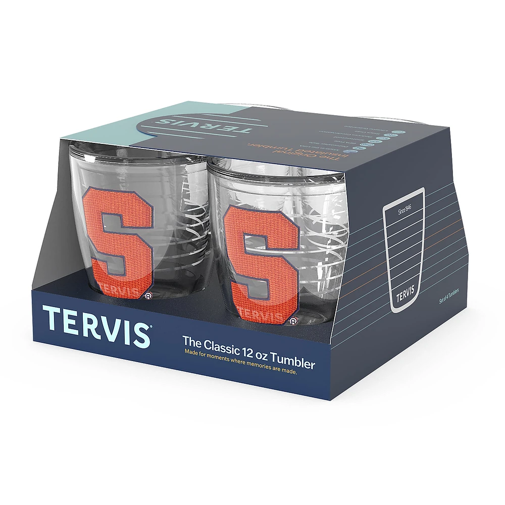 Tervis Orange de Syracuse, paquet de 4, 12 oz. Ensemble de gobelets emblème