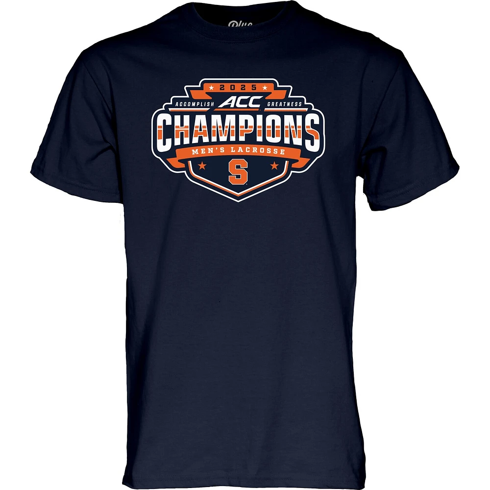 T-shirt unisexe bleu 84 marine Syracuse orange 2025 ACC Lacrosse Conference Tournament Champions pour hommes