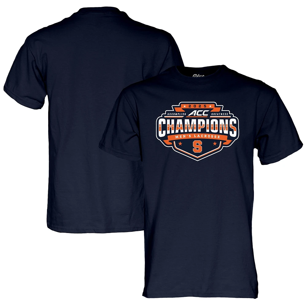 T-shirt unisexe bleu 84 marine Syracuse orange 2025 ACC Lacrosse Conference Tournament Champions pour hommes