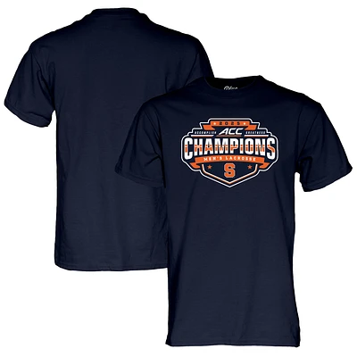T-shirt unisexe bleu 84 marine Syracuse orange 2025 ACC Lacrosse Conference Tournament Champions pour hommes