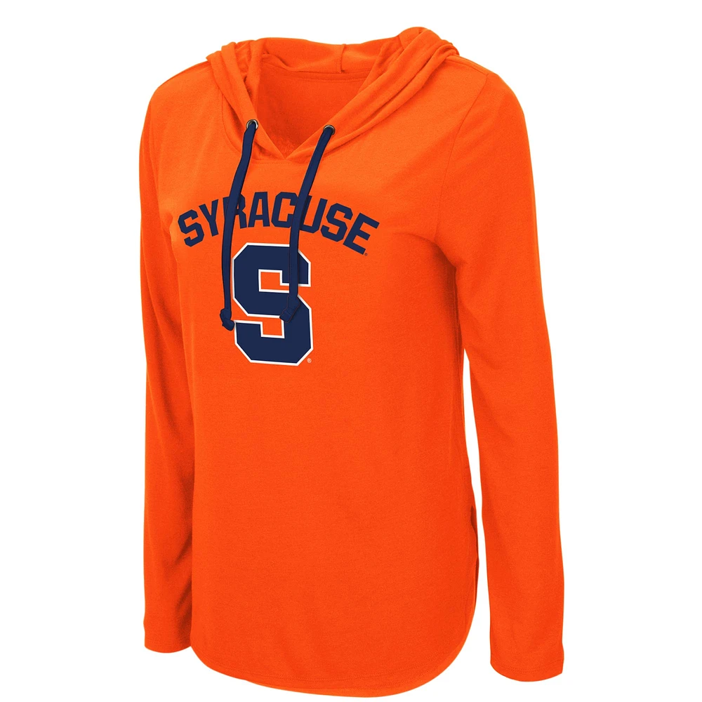 Women's Colosseum Orange Syracuse My Lover Lightweight Hooded Long Sleeve T-Shirt