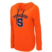 Women's Colosseum Orange Syracuse My Lover Lightweight Hooded Long Sleeve T-Shirt