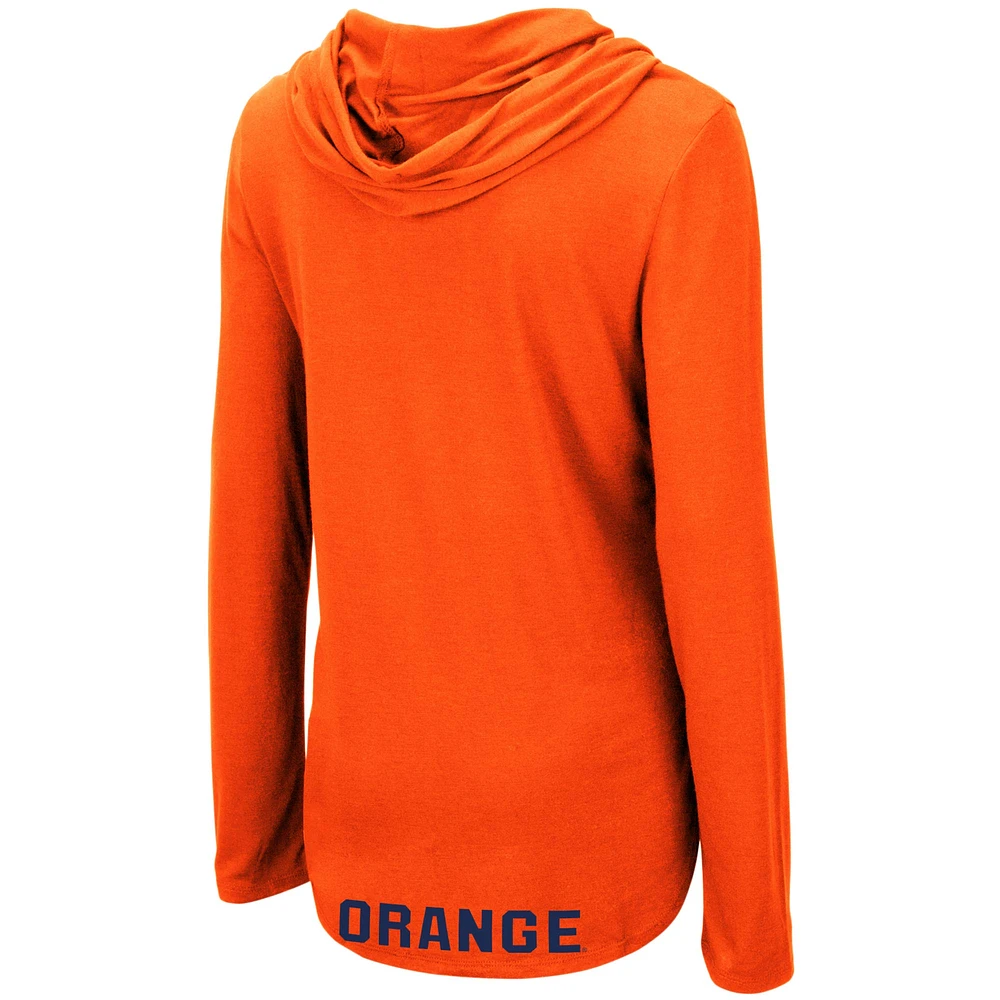 Women's Colosseum Orange Syracuse My Lover Lightweight Hooded Long Sleeve T-Shirt