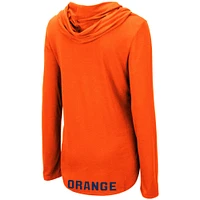 Women's Colosseum Orange Syracuse My Lover Lightweight Hooded Long Sleeve T-Shirt