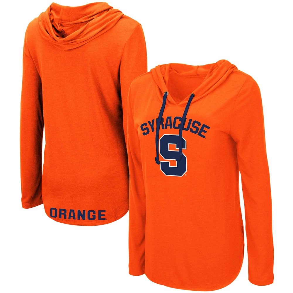 Women's Colosseum Orange Syracuse My Lover Lightweight Hooded Long Sleeve T-Shirt