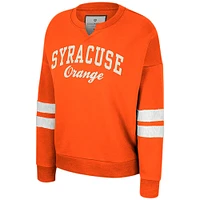 Sweat-shirt Colosseum Orange Syracuse Perfect Date à col cranté pour femme