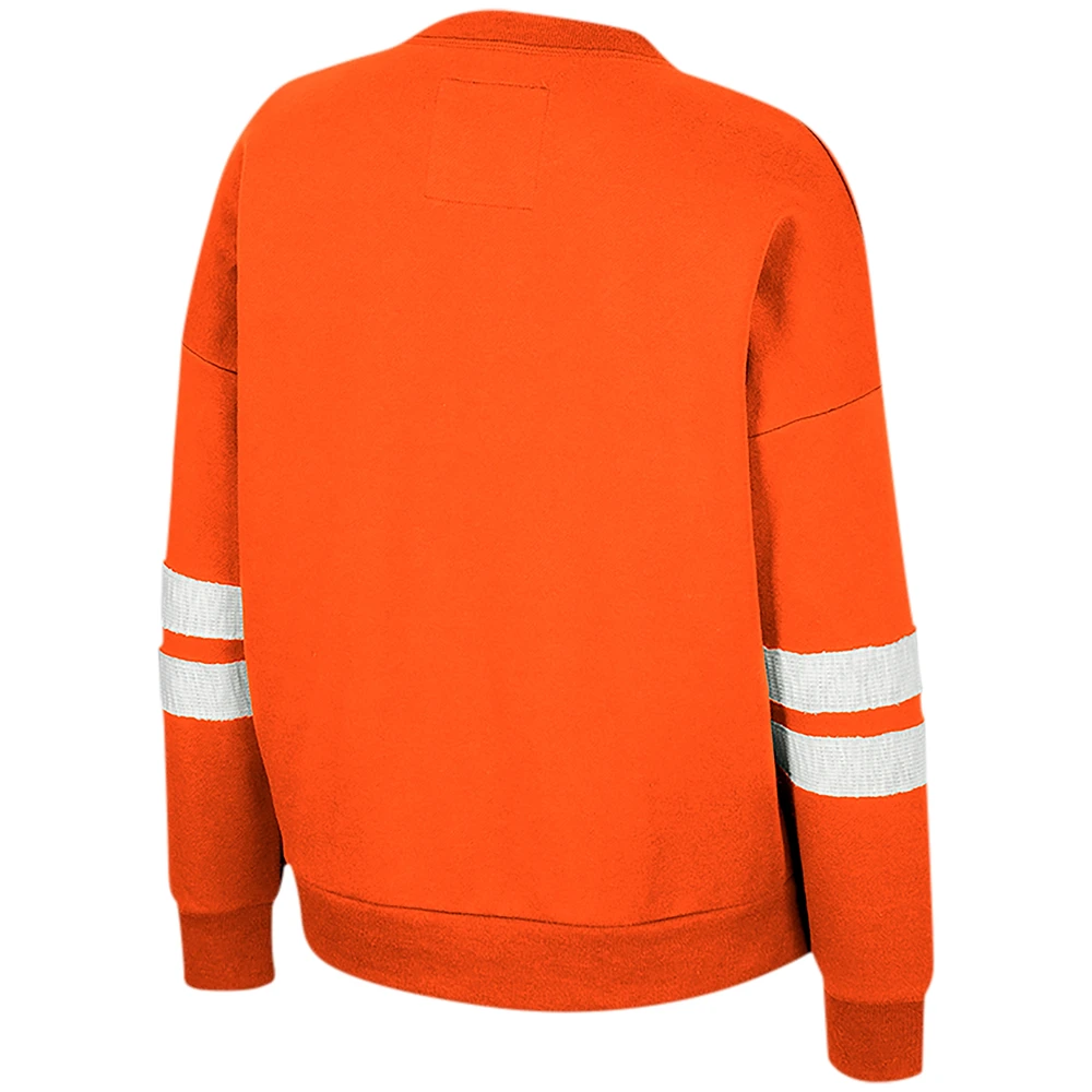 Sweat-shirt Colosseum Orange Syracuse Perfect Date à col cranté pour femme