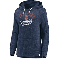 Women's Fanatics Navy Syracuse Orange Crossneck Faded Script Raglan Pullover Hoodie