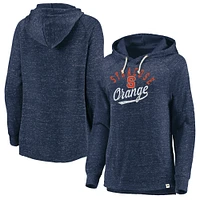 Women's Fanatics Navy Syracuse Orange Crossneck Faded Script Raglan Pullover Hoodie