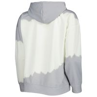 Women's Gameday Couture White/Gray Syracuse Orange For the Fun Double Dip-Dyed Pullover Hoodie