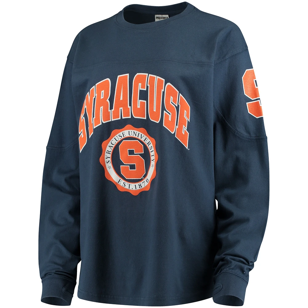 Women's Navy Syracuse Orange Edith Long Sleeve T-Shirt