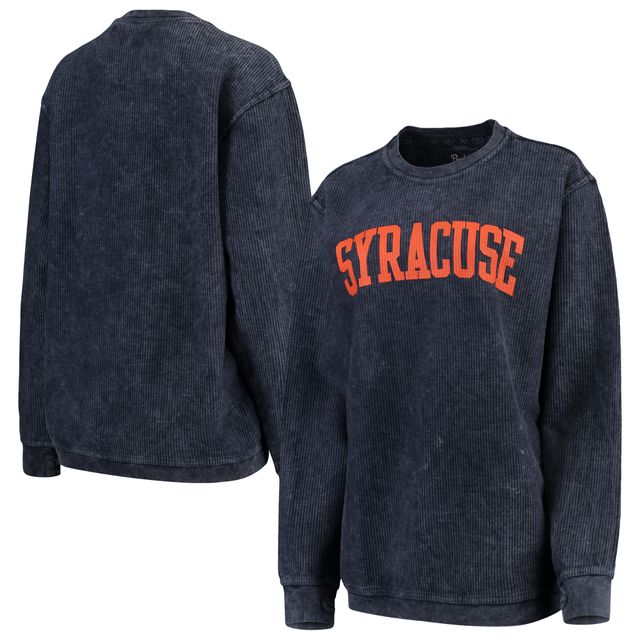 Sweat-shirt Pressbox pour femme Bleu marine Syracuse Orange Comfy Cord Vintage Wash Basic Arch Pullover