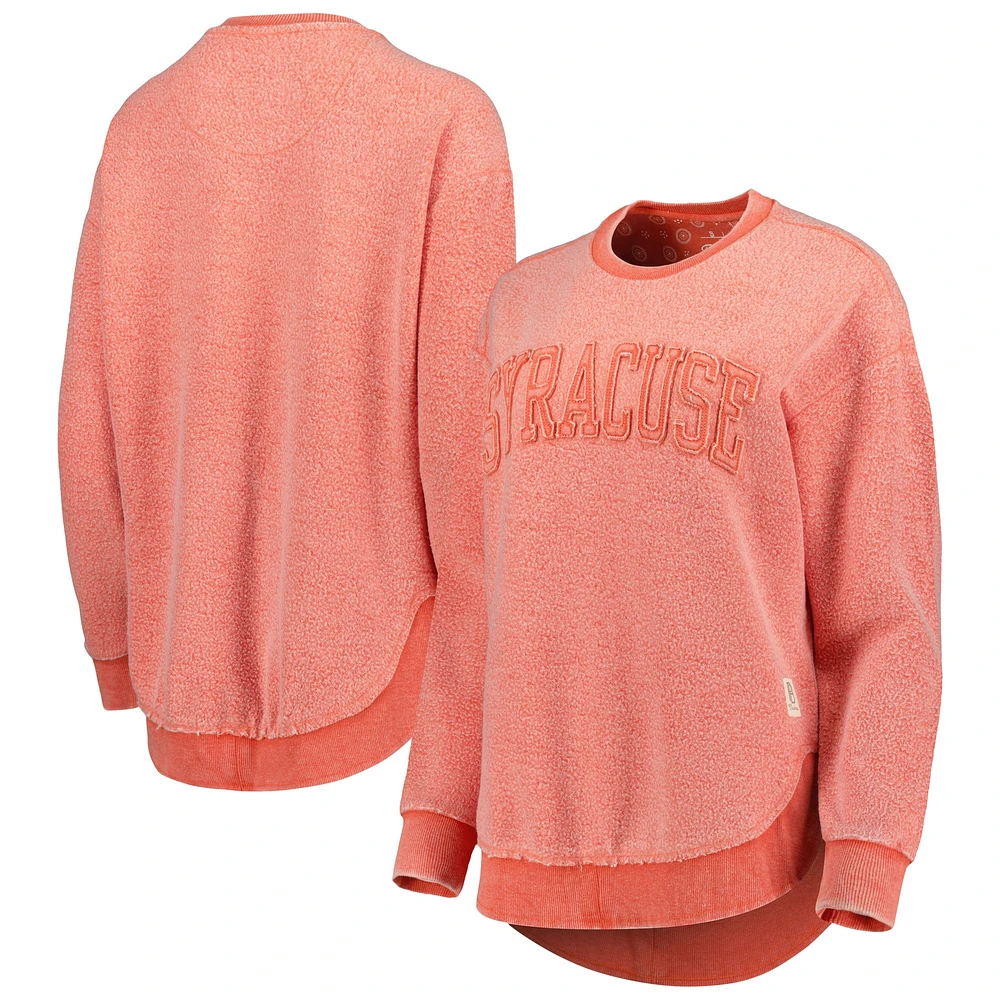Women's Pressbox Orange Syracuse Ponchoville Pullover Sweatshirt