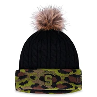 Women's Top of the World Black Syracuse Orange OHT Military Appreciation Cuffed Knit Hat with Pom