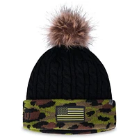 Women's Top of the World Black Syracuse Orange OHT Military Appreciation Cuffed Knit Hat with Pom