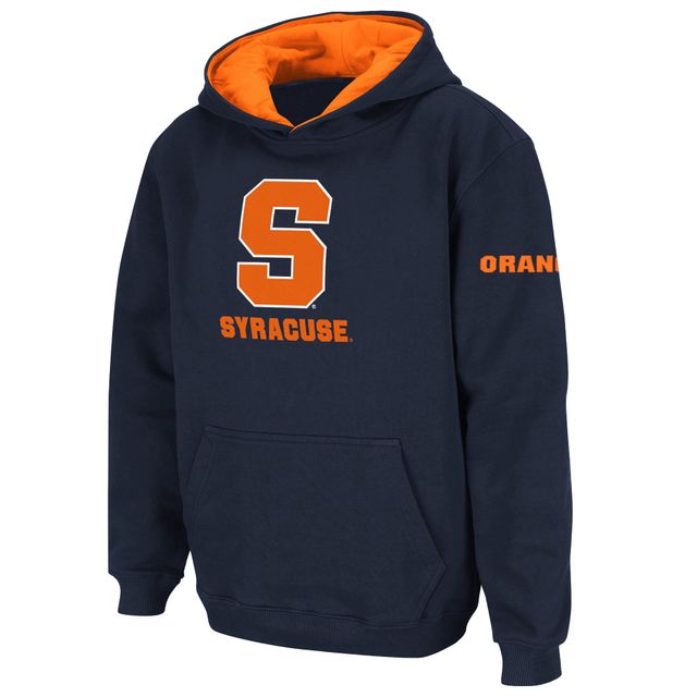 Chandail à capuchon gros logo orange Syracuse bleu marine Stadium Athletic pour jeune