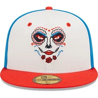 Men's New Era White/Orange Familia De Tacoma Copa La Diversion 59FIFTY Fitted Hat