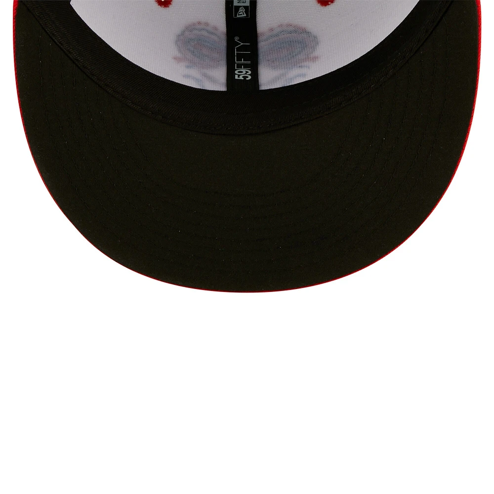 Men's New Era White/Orange Familia De Tacoma Copa La Diversion 59FIFTY Fitted Hat