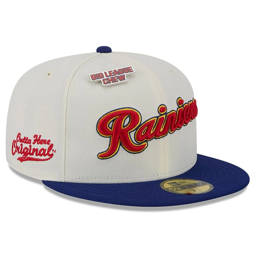 Casquette ajustée Tacoma Rainiers Big League Chew Original 59FIFTY New Era blanche pour hommes